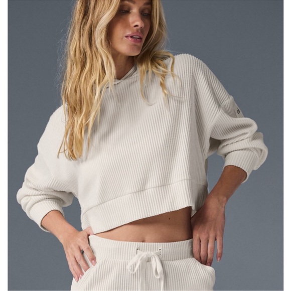 ALO Yoga Tops - ALO Yoga Ribbed Muse Hoodie